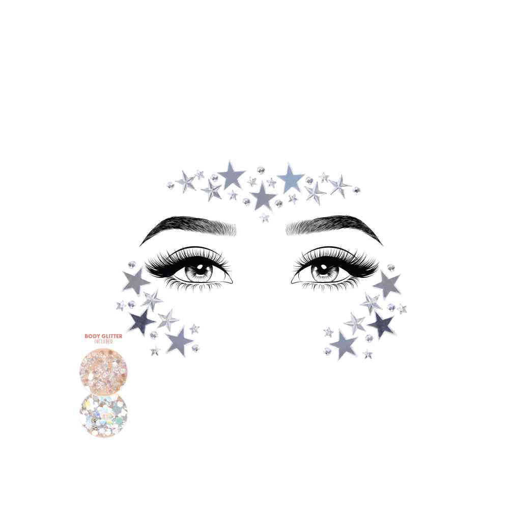 Leg Avenue - Dream Autocollant Diamant Bijou Visage - Couleur argent